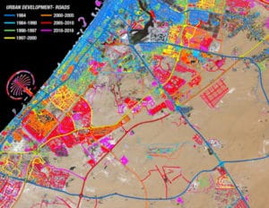 Meaningful Mapping- World Bank and National Geographic Society Projects in Sri Lanka & Dubai 2 dubai roads by year color