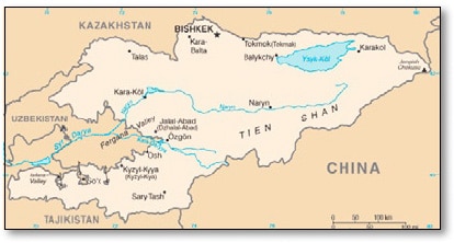 kyrgyzstan-map kyrgyzstan map