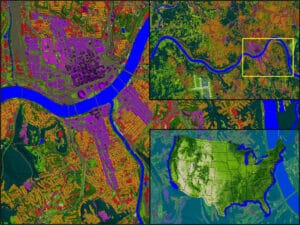 LAND INFO Announces Updated 10m USA Countrywide Land Use Land Cover Mapping Dataset 1 10m clutter (land-use/cover) mapping recently completed by LAND INFO for the entire USA; inset shows Cincinnati, Ohio.